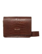 RYLKO Geanta crossbody de piele cu aspect de piele de crocodil - Maro cognac