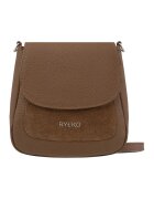 RYLKO Geanta crossbody din piele cu clapa - Maro