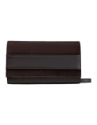 RYLKO Geanta crossbody din piele si piele intoarsa cu lant - Maro inchis