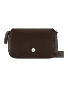 RYLKO Geanta crossbody din piele si piele intoarsa - Maro inchis