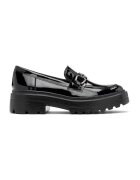 RYLKO Pantofi loafer cu toc masiv - Negru/Argintiu