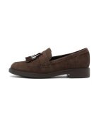 RYLKO Pantofi loafer uni de piele intoarsa - Maro inchis