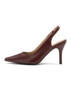 RYLKO Pantofi slingback din piele cu varf ascutit - Rosu inchis