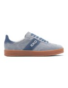 RYLKO Pantofi sport de piele cu logo - Gri deschis/Albastru prafuit