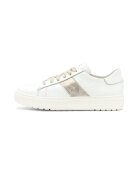 RYLKO Pantofi sport de piele si piele intoarsa - Auriu platinat/Alb murdar