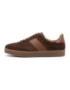 RYLKO Pantofi sport din piele si piele intoarsa Nora - Maro inchis/Maro camel