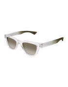 Saint Laurent Ochelari de soare dreptunghiulari cu logo - Gri deschis