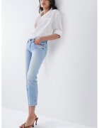 Salsa Jeans Blugi crop cu croiala dreapta si talie medie - Albastru deschis