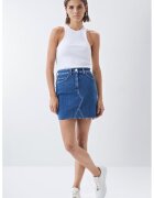 Salsa Jeans Fusta scurta din denim cu croiala dreapta - Albastru pastel