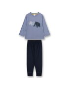 SANETTA Pijama de bumbac cu imprimeu grafic - Albastru