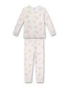 SANETTA Pijama lunga cu imprimeu grafic - Bej
