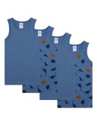 SANETTA Set de top-uri cu imprimeu si decolteu rotund - 4 piese - Albastru