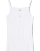 SANETTA Top de casa din bumbac organic cu detaliu inima - Alb