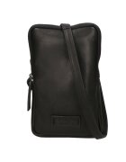 Santini Firenze Geanta crossbody unisex de piele cu bareta detasabila - Negru