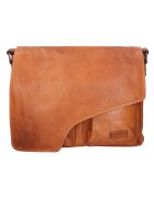 Santini Firenze Geanta messenger unisex de piele 27269 - Maro cognac