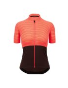 Santini Tricou ciclism dama Colore Riga Corai/Negru - Coral