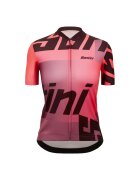 Santini Tricou ciclism dama Karma Logo Roz - Roz