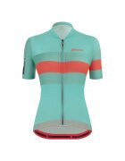 Santini Tricou ciclism dama Sleek Bengal Turcoaz/Portocaliu - Turcoaz