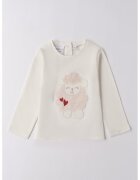 Sarabanda Bluza cu broderie - Alb fildes/Roz pal