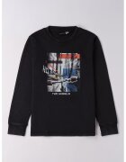 Sarabanda Bluza cu imprimeu grafic - Negru/Alb murdar/Albastru