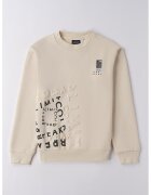 Sarabanda Bluza de trening cu decolteu la baza gatului si model text - Negru/Bej