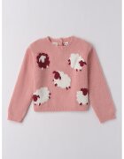 Sarabanda Pulover din amestec de lana cu model abstract - Alb/Rosu inchis/Roz prafuit