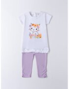 Sarabanda Set de colanti si tricou cu imprimeu - Alb/Portocaliu/Lila