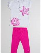 Sarabanda Set de colanti si tricou cu model grafic - 2 piese - Alb/Fucsia