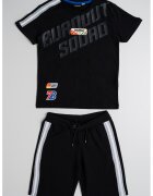Sarabanda Set de pantaloni scurti si tricou cu imprimeu - 2 piese - Alb/Negru