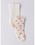 Sarabanda Sosete lungi cu model floral - Rosu/Alb fildes/Roz somon