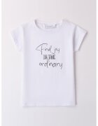 Sarabanda Tricou cu decolteu rotund si imprimeu text - Alb/Negru