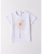 Sarabanda Tricou cu design floral - Alb optic/Roz/Crem