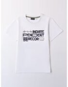 Sarabanda Tricou cu imprimeu text - Albastru ultramarin/Alb optic