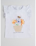 Sarabanda Tricou cu model floral - Alb/Portocaliu/Violet deschis