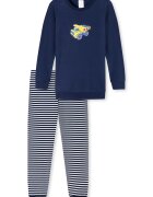 SCHIESSER Pijama lunga de bumbac organic - Albastru inchis