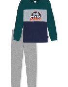 SCHIESSER Pijama lunga de bumbac organic - Verde/Gri