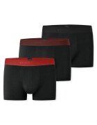 SCHIESSER Set de 3 perechi de boxeri cu banda logo in talie - Rosu/Negru