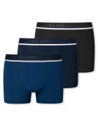 SCHIESSER Set de boxeri cu benzi logo - 3 perechi - Negru/Albastru