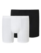 SCHIESSER Set de boxeri cu model uni - 2 perechi - Alb/Negru