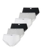 SCHIESSER Set de chiloti brazilieni - 6 perechi - Alb/Negru/Gri