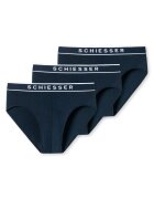 SCHIESSER Set de chiloti cu banda logo in talie - 3 perechi - Albastru