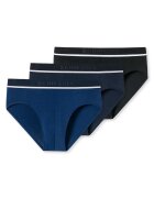 SCHIESSER Set de chiloti cu banda logo in talie - 3 perechi - Negru/Albastru
