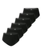 SCHIESSER Set de chiloti cu model uni - 6 perechi - Negru