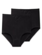 SCHIESSER Set de chiloti cu talie inalta - 2 perechi - Negru