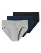 SCHIESSER Set de chiloti din amestec de bumbac - 3 perechi - Negru/Gri/Albastru