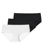 SCHIESSER Set de chiloti fara cusaturi - 3 perechi - Alb/Negru