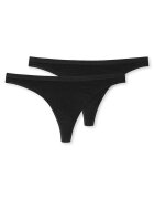SCHIESSER Set de chiloti tanga - 2 perechi - Negru