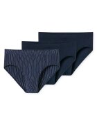 SCHIESSER Set de chiloti uni si cu dungi - 3 perechi - Albastru