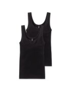 SCHIESSER Set de maiouri cu garnituri cu broderie - 2 piese - Negru