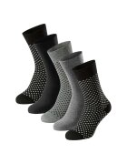 SCHIESSER Set de sosete lungi Bluebird - 5 perechi - Negru/Gri melange